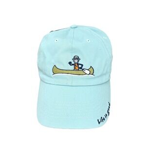 NWT Life is Good Hat Jake Kayak Canoe Fishing Chill Cap Blue Dad Hat Embroidered